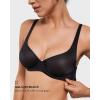 imageINLYRIC Womens Mesh Balconette Bra Sexy Demi Supportive Comfortable Seamless Underwire Unlined Sheer BrasBlack  Sheer
