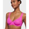 imageINLYRIC Womens Mesh Balconette Bra Sexy Demi Supportive Comfortable Seamless Underwire Unlined Sheer BrasBright Pink  Sheer