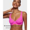 imageINLYRIC Womens Mesh Balconette Bra Sexy Demi Supportive Comfortable Seamless Underwire Unlined Sheer BrasBright Pink  Sheer