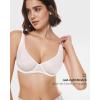 imageINLYRIC Womens Mesh Balconette Bra Sexy Demi Supportive Comfortable Seamless Underwire Unlined Sheer BrasCoconut White  Sheer