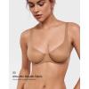 imageINLYRIC Womens Mesh Balconette Bra Sexy Demi Supportive Comfortable Seamless Underwire Unlined Sheer BrasGravel Beige  Sheer