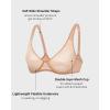 imageINLYRIC Womens Mesh Balconette Bra Sexy Demi Supportive Comfortable Seamless Underwire Unlined Sheer BrasWarm Beige  Sheer
