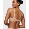 imageINLYRIC Womens Mesh Balconette Bra Sexy Demi Supportive Comfortable Seamless Underwire Unlined Sheer BrasWarm Beige  Sheer