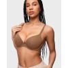 imageINLYRIC Womens Push Up Bra Tshirt Demi Supportive Bras Underwire Plunge Padded Comfortable Inbarely Plus CollectionSandalwood Brown2
