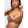 imageINLYRIC Womens Push Up Bra Tshirt Demi Supportive Bras Underwire Plunge Padded Comfortable Inbarely Plus CollectionSandalwood Brown2