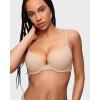 imageINLYRIC Womens Push Up Bra Tshirt Demi Supportive Bras Underwire Plunge Padded Comfortable Inbarely Plus CollectionWheat Beige