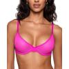 imageINLYRIC Womens Cosnufy Sheer Balconette Bra Demi Unlined Plunge Mesh See Through Sexy Bras UnderwireBright Pink