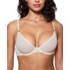 imageINLYRIC Womens Cosnufy Sheer Balconette Bra Demi Unlined Plunge Mesh See Through Sexy Bras UnderwireCoconut White