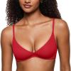 imageINLYRIC Womens Inbarely Plus Plunge Bra  Unlined Underwire Sexy Demi Balconette BrasLipstick Blue