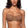 imageINLYRIC Womens Inbarely Plus Unlined Strapless Bra  NonSlip Underwire Non Padded Bandeau Plus Size BrasSandalwood Brown2  Go One Size Up