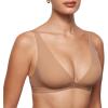 imageINLYRIC Womens Inbarely Soft Plunge Bralette  Deep V Unlined Triangle No Padding No Underwire Sexy Comfort Sleep BraGravel Beige