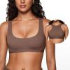 imageINLYRIC Womens Inbarely Soft Racerback Bralettes  2 Ways to Wear Unlined Comfortable Smooth High Neck Scoop Neck BraBrown Purple
