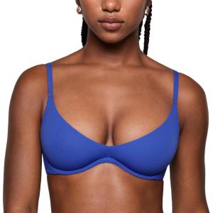 imageINLYRIC Womens Inbarely Plus Plunge Bra  Unlined Underwire Sexy Demi Balconette BrasAzure Blue