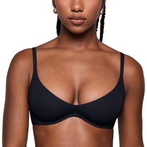 imageINLYRIC Womens Inbarely Plus Plunge Bra  Unlined Underwire Sexy Demi Balconette BrasBlack