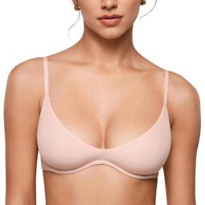 imageINLYRIC Womens Inbarely Plus Plunge Bra  Unlined Underwire Sexy Demi Balconette BrasGentle Rose