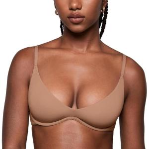 imageINLYRIC Womens Inbarely Plus Plunge Bra  Unlined Underwire Sexy Demi Balconette BrasGravel Beige