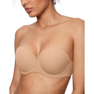 imageINLYRIC Womens Inbarely Plus Strapless Bra Full Coverage Lightly Lined Multiway Sexy Underwire Support Seamless BrasWarm Beige  Go One Size Up
