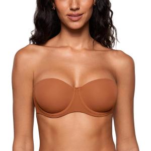 imageINLYRIC Womens Inbarely Plus Unlined Strapless Bra  NonSlip Underwire Non Padded Bandeau Plus Size BrasBronze Beige  Go One Size Up