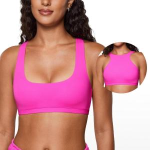 imageINLYRIC Womens Inbarely Soft Racerback Bralettes  2 Ways to Wear Unlined Comfortable Smooth High Neck Scoop Neck BraGlitter Rose