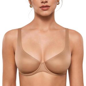imageINLYRIC Womens Mesh Balconette Bra Sexy Demi Supportive Comfortable Seamless Underwire Unlined Sheer BrasGravel Beige  Sheer