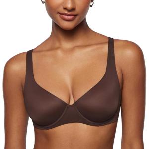 imageINLYRIC Womens Mesh Balconette Bra Sexy Demi Supportive Comfortable Seamless Underwire Unlined Sheer BrasHazelnut  Sheer
