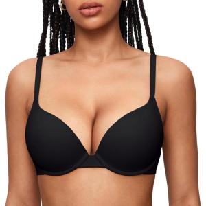 imageINLYRIC Womens Push Up Bra Tshirt Demi Supportive Bras Underwire Plunge Padded Comfortable Inbarely Plus CollectionBlack