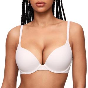 imageINLYRIC Womens Push Up Bra Tshirt Demi Supportive Bras Underwire Plunge Padded Comfortable Inbarely Plus CollectionCoconut White