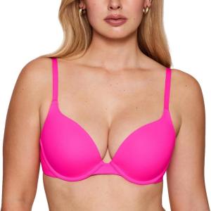 imageINLYRIC Womens Push Up Bra Tshirt Demi Supportive Bras Underwire Plunge Padded Comfortable Inbarely Plus CollectionRose Shocking