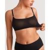imageINLYRIC Womens Cosnufy Sheer Bralette  Cami Mesh Unlined No Padding See Through Wirefree Bralettes PulloverBlack