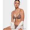 imageINLYRIC Womens Inbarely Plus Demi Bra  Balconette Unlined Underwire Plunge Bras No Padding ComfortableBrown Purple  Go Up a Cup Size