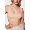 imageINLYRIC Womens Inbarely Soft Bralettes Scoop Neck Seamless Unlined Comfortable Double Layer BraletteBeige