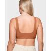 imageINLYRIC Womens Inbarely Soft Bralettes Scoop Neck Seamless Unlined Comfortable Double Layer BraletteBronze Beige