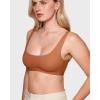 imageINLYRIC Womens Inbarely Soft Bralettes Scoop Neck Seamless Unlined Comfortable Double Layer BraletteBronze Beige