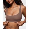 imageINLYRIC Womens Inbarely Soft Bralettes Scoop Neck Seamless Unlined Comfortable Double Layer BraletteBrown Purple