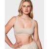 imageINLYRIC Womens Inbarely Soft Bralettes Scoop Neck Seamless Unlined Comfortable Double Layer BraletteFlax Beige