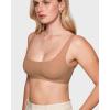 imageINLYRIC Womens Inbarely Soft Bralettes Scoop Neck Seamless Unlined Comfortable Double Layer BraletteGravel Beige