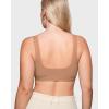 imageINLYRIC Womens Inbarely Soft Bralettes Scoop Neck Seamless Unlined Comfortable Double Layer BraletteGravel Beige