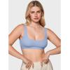 imageINLYRIC Womens Inbarely Soft Bralettes Scoop Neck Seamless Unlined Comfortable Double Layer BraletteMoonlight Blue