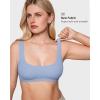 imageINLYRIC Womens Inbarely Soft Bralettes Scoop Neck Seamless Unlined Comfortable Double Layer BraletteMoonlight Blue