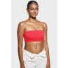 imageINLYRIC Womens Inbarely Strapless Bandeau Bra Bralette Tube Top Seamless Comfortable Stretchy Non Padded Bras TopsBright Red