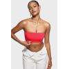 imageINLYRIC Womens Inbarely Strapless Bandeau Bra Bralette Tube Top Seamless Comfortable Stretchy Non Padded Bras TopsBright Red