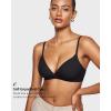 imageINLYRIC Womens Inbarely Triangle Bralette Comfortable Unlined V Neck Wireless Smoothing Bra Top StretchBlack