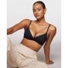 imageINLYRIC Womens Inbarely Triangle Bralette Comfortable Unlined V Neck Wireless Smoothing Bra Top StretchBlack
