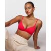 imageINLYRIC Womens Inbarely Triangle Bralette Comfortable Unlined V Neck Wireless Smoothing Bra Top StretchBright Red
