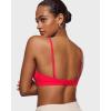 imageINLYRIC Womens Inbarely Triangle Bralette Comfortable Unlined V Neck Wireless Smoothing Bra Top StretchBright Red