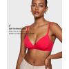 imageINLYRIC Womens Inbarely Triangle Bralette Comfortable Unlined V Neck Wireless Smoothing Bra Top StretchBright Red