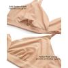 imageINLYRIC Womens Inbarely Triangle Bralette Comfortable Unlined V Neck Wireless Smoothing Bra Top StretchWarm Beige