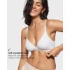 imageINLYRIC Womens Inbarely Triangle Bralette Comfortable Unlined V Neck Wireless Smoothing Bra Top StretchWhite
