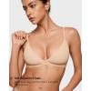imageINLYRIC Womens Inbarely Triangle Bralette Plunge Unlined Seamless Bra No Underwire Sexy Comfortable EverydayBeige