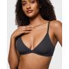 imageINLYRIC Womens Inbarely Triangle Bralette Plunge Unlined Seamless Bra No Underwire Sexy Comfortable EverydayGraphite Grey